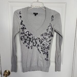 Express Sequin Leopard Sweater